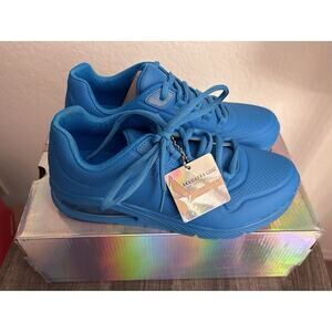 Skechers Women's Sneakers Shoes lace up Uno 2 Great Kolor Turquoise Size 8 New